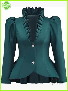 Steampunk Gothic Victorian Blazer Coat Medieval Jacket Layered Top